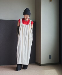 oll（オール）の「velvet apron dress（ワンピース）」