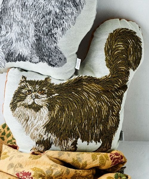 studio CLIP（スタディオクリップ）の「【Orneko BY CLIP】ネコモチーフクッション（クッション/クッションカバー・レディース・グレー/ブラウン・FREE）」の2枚目の写真