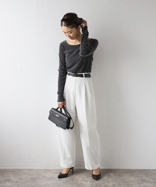 前後2WAYシアーベロアトップス（Tシャツ/カットソー）｜Bonjour