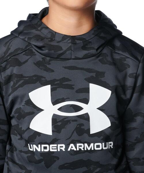 UNDER ARMOUR（アンダーアーマー）の「UAアーマーフリース プリント ビッグロゴ フーディー（トレーニング/キッズ）（スウェット・キッズ・ブラック・150cm/160cm/140cm/130cm）」の5枚目の写真