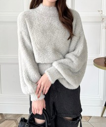 clear | フェザーハイネックニットトップス [ふわふわ シルエットを拾わない]≪2024AW新作≫(ニット/セーター)