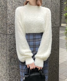 clear | フェザーハイネックニットトップス [ふわふわ シルエットを拾わない]≪2024AW新作≫(ニット/セーター)