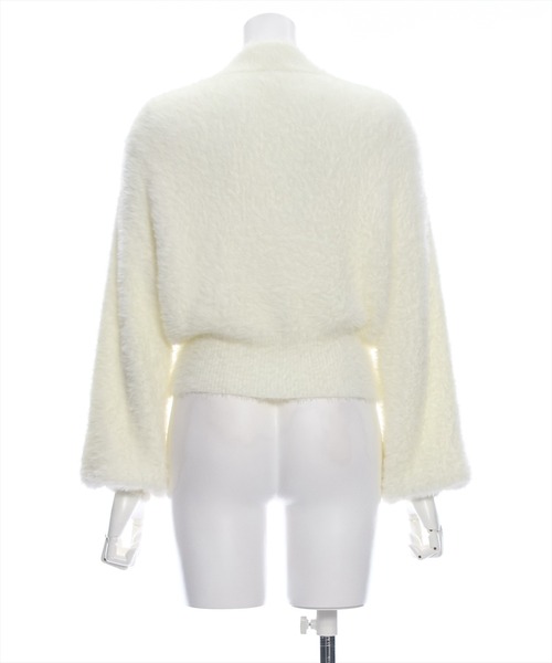 clear（クリア）の「フェザーハイネックニットトップス [ふわふわ シルエットを拾わない]≪2024AW新作≫（ニット/セーター・レディース・ピンクベージュ/アイボリー/ブラック系その他/グレー/グレイッシュベージュ・F）」の7枚目の写真