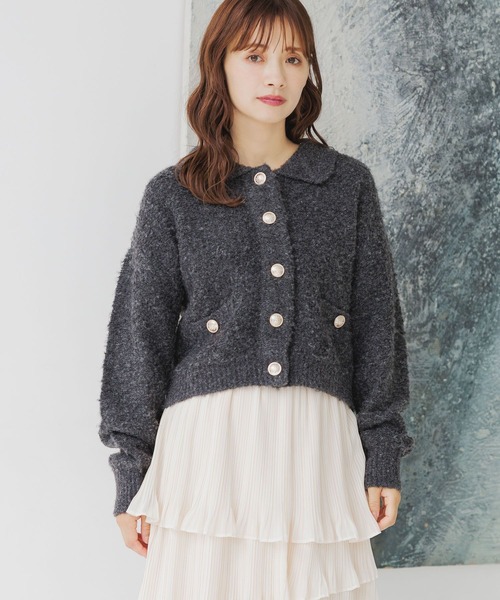 mysty woman(ミスティウーマン)の「【スタッフプロデュース/WEB限定】あんず企画・キンボタンエリカーディガン 200950(カーディガン/ボレロ・レディース・チャコールグレー/オフホワイト/ブラック・FREE)」の17枚目の写真