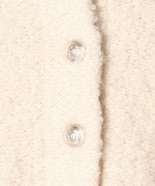 mysty woman(ミスティウーマン)の「【スタッフプロデュース/WEB限定】あんず企画・キンボタンエリカーディガン 200950(カーディガン/ボレロ・レディース・チャコールグレー/オフホワイト/ブラック・FREE)」の7枚目の写真