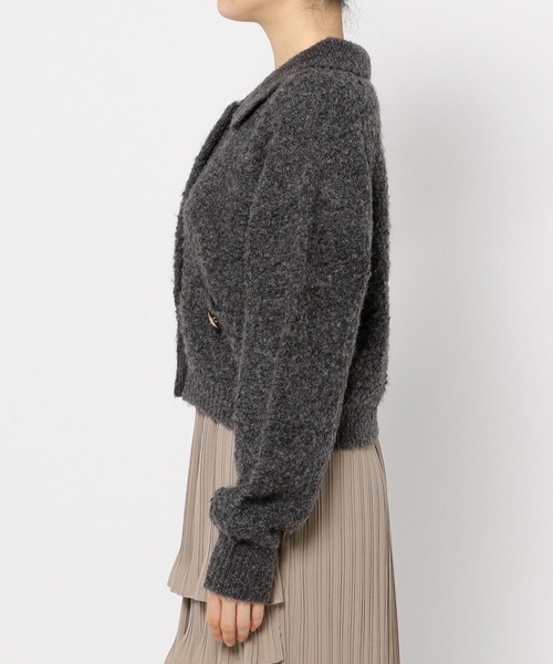 mysty woman(ミスティウーマン)の「【スタッフプロデュース/WEB限定】あんず企画・キンボタンエリカーディガン 200950(カーディガン/ボレロ・レディース・チャコールグレー/オフホワイト/ブラック・FREE)」の10枚目の写真