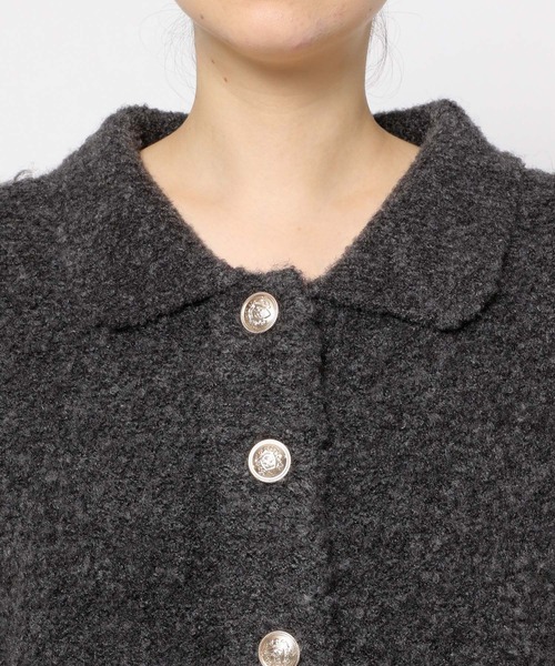 mysty woman(ミスティウーマン)の「【スタッフプロデュース/WEB限定】あんず企画・キンボタンエリカーディガン 200950(カーディガン/ボレロ・レディース・チャコールグレー/オフホワイト/ブラック・FREE)」の12枚目の写真