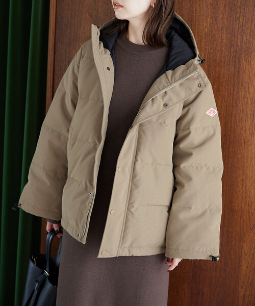 美品✨DANTON ダウンジャケット　ベージュ Danton 「DANTON」 ワンポイントダウンジャケット 34 ベージュ