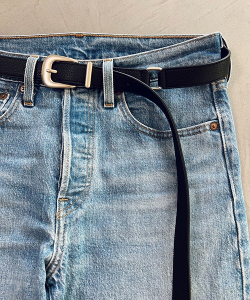 SUPERTHANKS（スーパーサンクス）の「＜追加 3＞ベーシック ロングベルト/Long narrow belt（ベルト・メンズ・キャメル/ゴールド/ホワイト/ブラック/ブラウン/ブラック系その他/ブラウン系その他/サックスブルー/ピンク/モカ/クリーム/ダークブラウン系/ダークブラウン/チャコールグレー/ブラック×ゴールド/ブラウン系・FREE）」の22枚目の写真