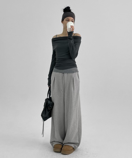 BLACKUP（ブラックアップ）の「[MADE] ディッキードンオーバーフィットバンディングパンツ（スウェットパンツ・レディース・ブラック/グレー/ネイビー・ONESIZE）」の5枚目の写真