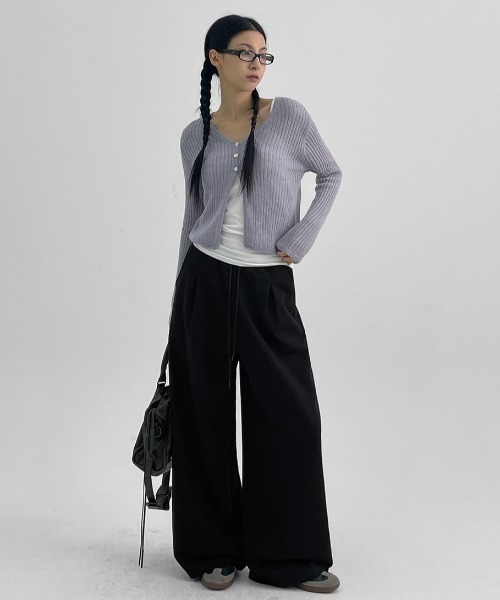 BLACKUP（ブラックアップ）の「[MADE] ディッキードンオーバーフィットバンディングパンツ（スウェットパンツ・レディース・ブラック/グレー/ネイビー・ONESIZE）」の16枚目の写真