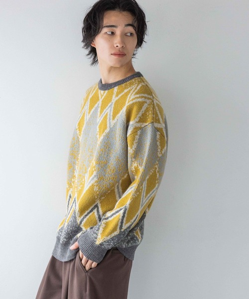 LOWRYS FARM（ローリーズファーム）の「アーガイルジャガードニット　242708（ニット/セーター・メンズ・オレンジ/イエロー/ブルー・FREE）」の20枚目の写真