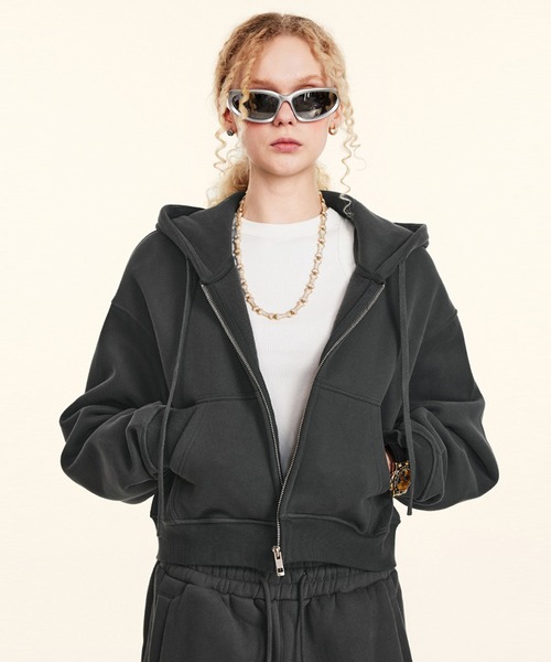 セットアップ対応】ショート丈ジップアップパーカー（パーカー