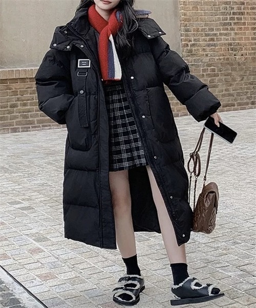 セール】フード付き ロングダウンジャケット（ダウンジャケット/コート