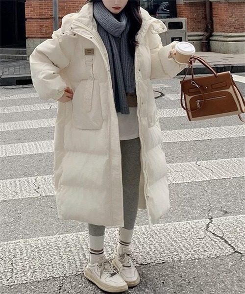 フード付き ロングダウンジャケット（ダウンジャケット/コート