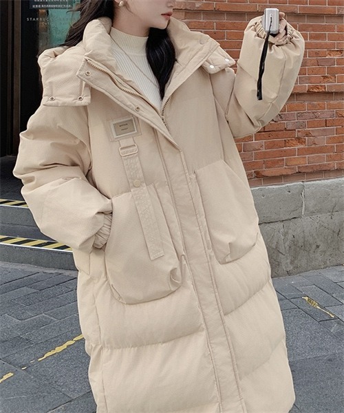 フード付き ロングダウンジャケット（ダウンジャケット/コート