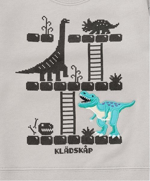 kladskap（クレードスコープ）の「恐竜ゲームトレーナー（スウェット・キッズ・マスタード/グレー/ブルー・80ｃｍ/90cm/100cm/110cm/120cm/130cm）」の12枚目の写真
