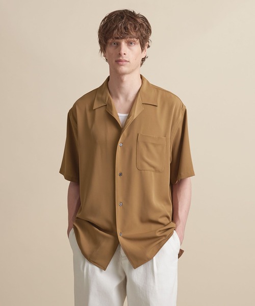 UNITED ARROWS（ユナイテッドアローズ）の「【マルチサイズ】ドレープ ショートスリーブ オープンカラーシャツ（シャツ/ブラウス・メンズ・ライトブルー/ブラック/ブラウン/グレー/イエロー/ダークグレー/ネイビー・マルチサイズ）」の16枚目の写真