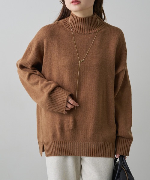 PUAL CE CIN（ピュアルセシン）の「ハンドウォッシャブルハイネックニット（ニット/セーター・レディース・オフホワイト/ベージュ/グレー/レッド/ブラック・FREE）」の18枚目の写真