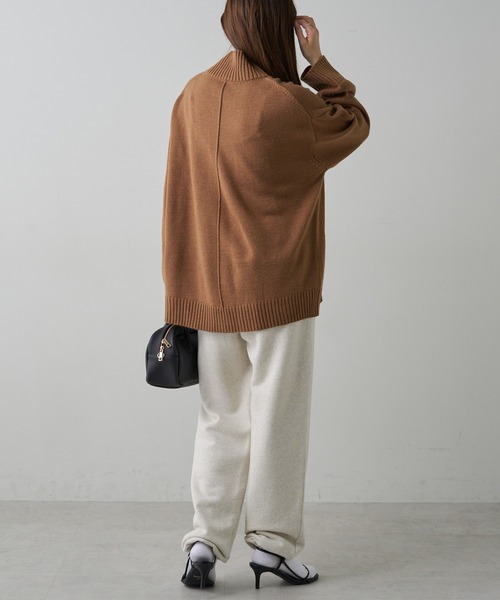 PUAL CE CIN（ピュアルセシン）の「ハンドウォッシャブルハイネックニット（ニット/セーター・レディース・オフホワイト/ベージュ/グレー/レッド/ブラック・FREE）」の21枚目の写真