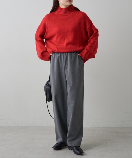 PUAL CE CIN（ピュアルセシン）の「ハンドウォッシャブルハイネックニット（ニット/セーター・レディース・オフホワイト/ベージュ/グレー/レッド/ブラック・FREE）」の15枚目の写真