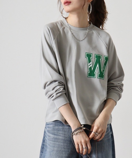 spiritoso(スピリトーゾ)の「spiritoso Westプリントラグランスウェット(スウェット・レディース・ライトグリーン/アイボリー/オリーブ/ベビーピンク・F)」の2枚目の写真