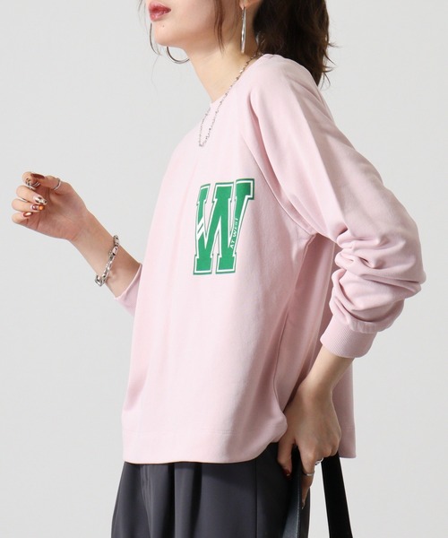 spiritoso(スピリトーゾ)の「spiritoso Westプリントラグランスウェット(スウェット・レディース・ライトグリーン/アイボリー/オリーブ/ベビーピンク・F)」の10枚目の写真