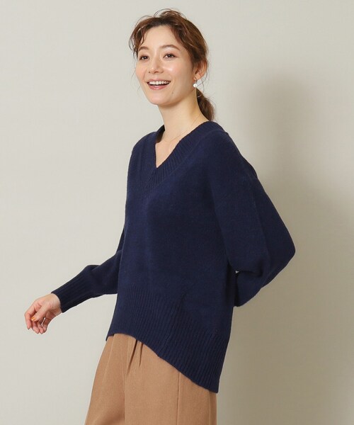 ITS'DEMO（イッツデモ）の「◆【マシンウォッシャブル】ふわもち深Vニット（ニット/セーター・レディース・ネイビー/パープル/サックスブルー/グレー/ピンク・00）」の3枚目の写真