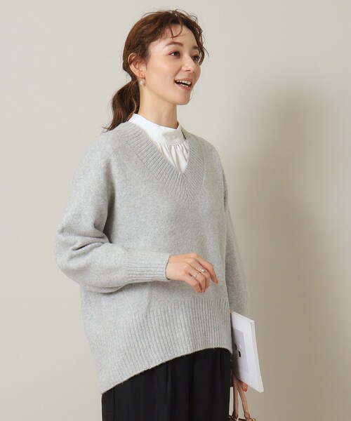 ITS'DEMO（イッツデモ）の「◆【マシンウォッシャブル】ふわもち深Vニット（ニット/セーター・レディース・ネイビー/パープル/サックスブルー/グレー/ピンク・00）」の9枚目の写真