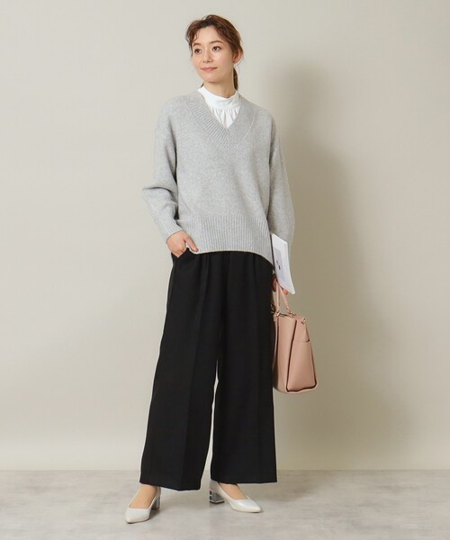 ITS'DEMO（イッツデモ）の「◆【マシンウォッシャブル】ふわもち深Vニット（ニット/セーター・レディース・ネイビー/パープル/サックスブルー/グレー/ピンク・00）」の10枚目の写真