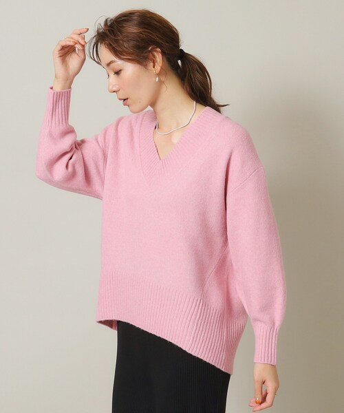 ITS'DEMO（イッツデモ）の「◆【マシンウォッシャブル】ふわもち深Vニット（ニット/セーター・レディース・ネイビー/パープル/サックスブルー/グレー/ピンク・00）」の13枚目の写真