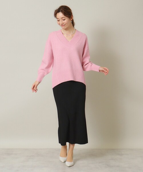 ITS'DEMO（イッツデモ）の「◆【マシンウォッシャブル】ふわもち深Vニット（ニット/セーター・レディース・ネイビー/パープル/サックスブルー/グレー/ピンク・00）」の14枚目の写真