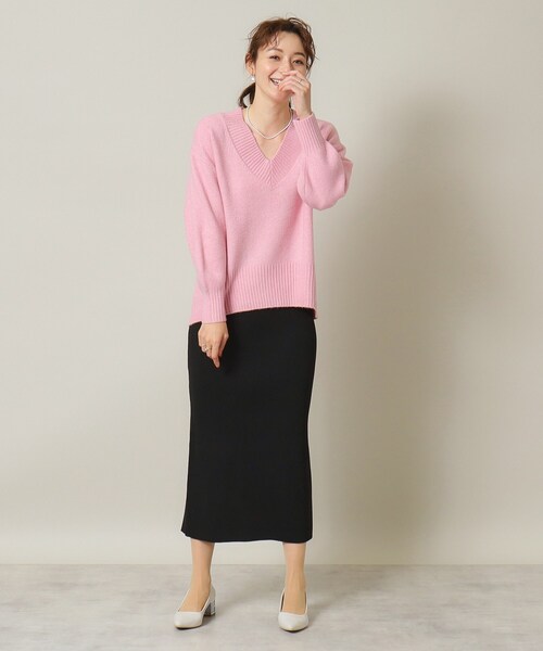 ITS'DEMO（イッツデモ）の「◆【マシンウォッシャブル】ふわもち深Vニット（ニット/セーター・レディース・ネイビー/パープル/サックスブルー/グレー/ピンク・00）」の15枚目の写真