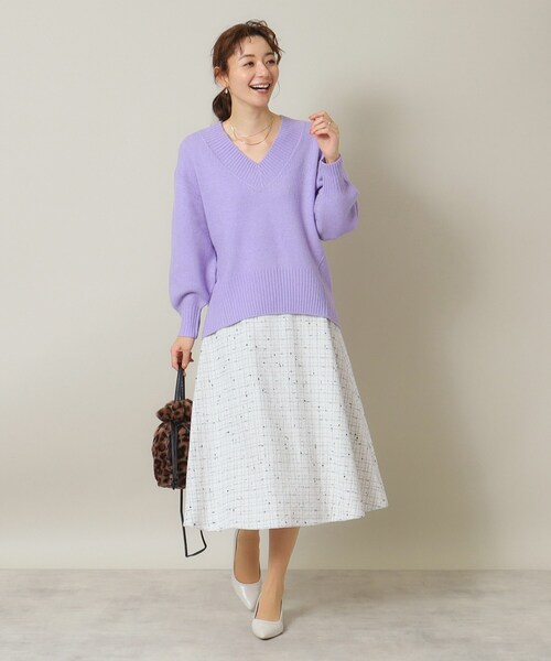 ITS'DEMO（イッツデモ）の「◆【マシンウォッシャブル】ふわもち深Vニット（ニット/セーター・レディース・ネイビー/パープル/サックスブルー/グレー/ピンク・00）」の18枚目の写真
