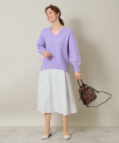 ITS'DEMO（イッツデモ）の「◆【マシンウォッシャブル】ふわもち深Vニット（ニット/セーター・レディース・ネイビー/パープル/サックスブルー/グレー/ピンク・00）」の19枚目の写真