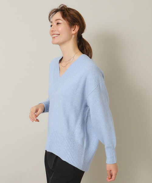 ITS'DEMO（イッツデモ）の「◆【マシンウォッシャブル】ふわもち深Vニット（ニット/セーター・レディース・ネイビー/パープル/サックスブルー/グレー/ピンク・00）」の21枚目の写真