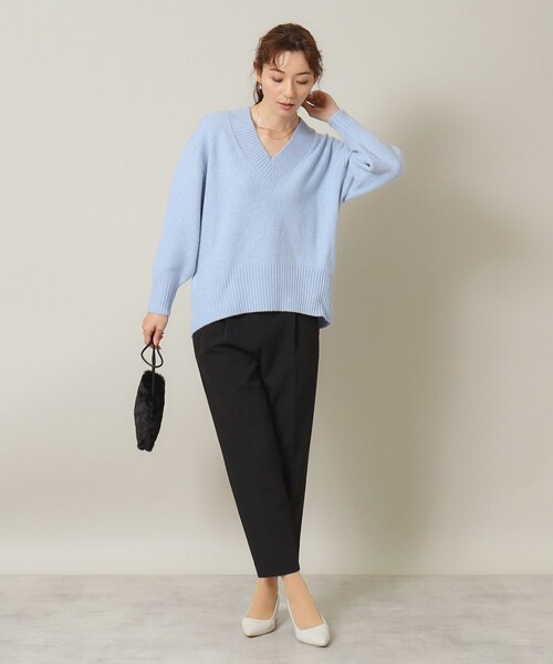 ITS'DEMO（イッツデモ）の「◆【マシンウォッシャブル】ふわもち深Vニット（ニット/セーター・レディース・ネイビー/パープル/サックスブルー/グレー/ピンク・00）」の22枚目の写真