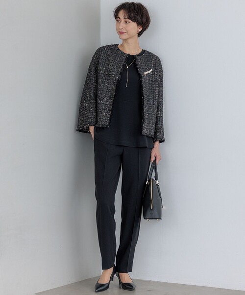 23区 GIOLICA ノーカラー ツイード ジャケット GIOLICA ノーカラー ツイード ジャケット / 23区 L