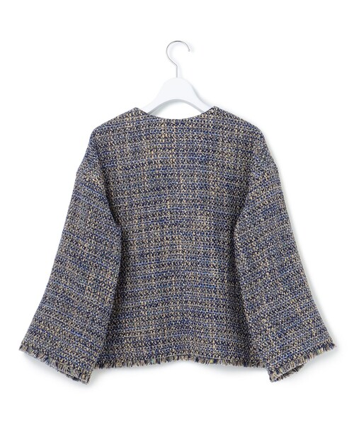 GIOLICA ノーカラー ツイード ジャケット（ノーカラージャケット）｜23