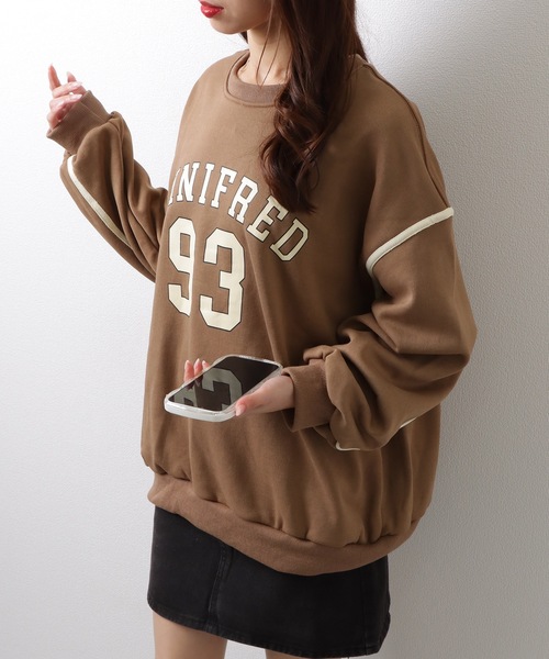 Lace Ladies(レースレディース)の「ロゴプリント ストリート スウェット プルオーバー トップス(スウェット・レディース・モカ/ブルーグレー/グレー・M/XL)」の8枚目の写真