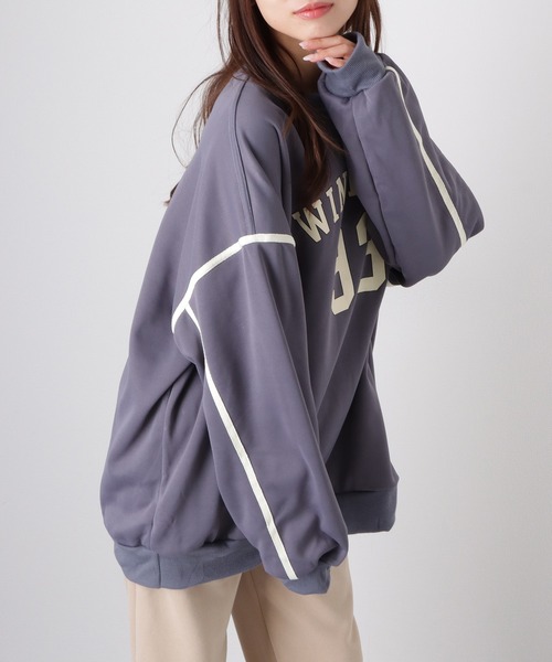 Lace Ladies(レースレディース)の「ロゴプリント ストリート スウェット プルオーバー トップス(スウェット・レディース・モカ/ブルーグレー/グレー・M/XL)」の21枚目の写真