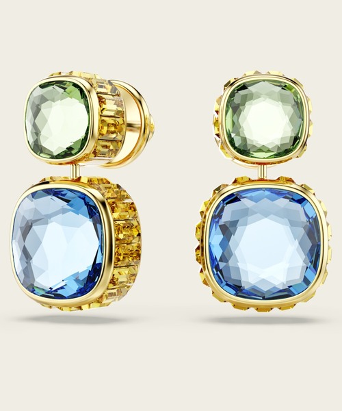 公式】【スワロフスキー】Chroma ドロップピアス クッションカット