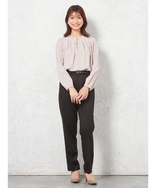 本日限定お値下げ☆Theory 長袖ブラウス アイボリー　ウォッシャブル セール】【ウォッシャブル】ブラウス 長袖 クルーネックプル