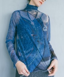 High Neck Sheer Top Astronomy /ハイネックシアートップ