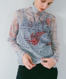 Art Print 2way Sleeve Top/アートプリント2ウェイスリーブ