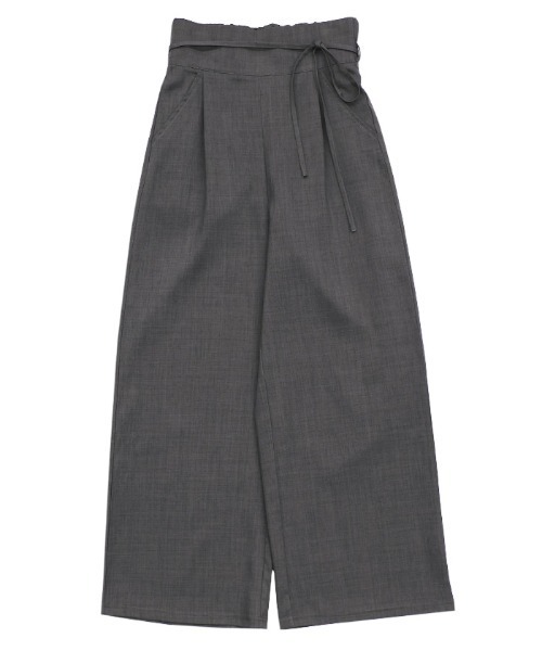 select MOCA Et（セレクトモカエト）の「【Et】High-Waisted Gathered-Tuck Wide-Leg Pants（スラックス・レディース・ライトブラウン/チャコール・LARGE/MEDIUM）」の18枚目の写真