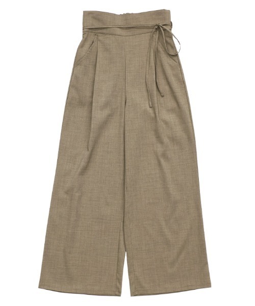 モカ專用 セール】【Et】High-Waisted Gathered-Tuck Wide-Leg Pants