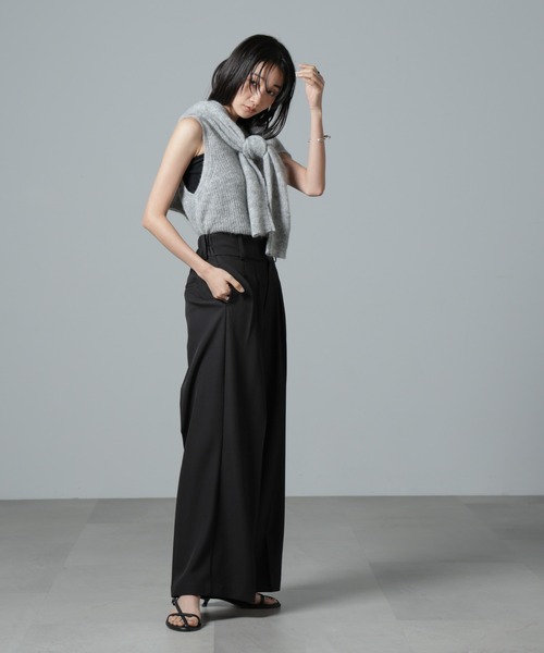 セール】ハイウエスト2タックワイドパンツ(その他パンツ セール】ハイウエスト2タックワイドパンツ(その他パンツ