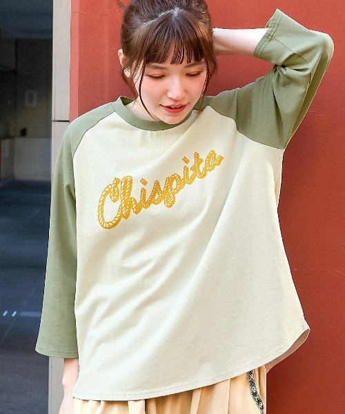 チチカカ（チチカカ）の「ローパープリントラグランTシャツ（Tシャツ/カットソー・レディース・ベージュ/トップグレー/カーキ・FREE）」の3枚目の写真