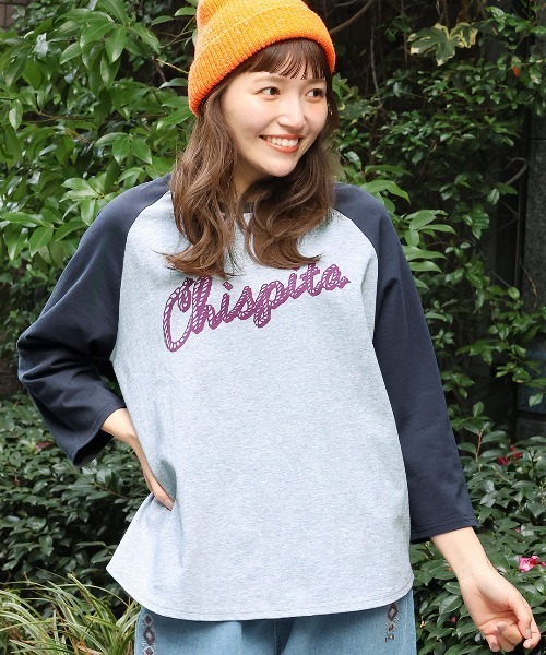 チチカカ（チチカカ）の「ローパープリントラグランTシャツ（Tシャツ/カットソー・レディース・ベージュ/トップグレー/カーキ・FREE）」の2枚目の写真